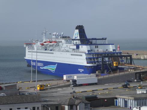 The Irish Ferries MV Oscar Wilde docked at Rosslare, Ireland