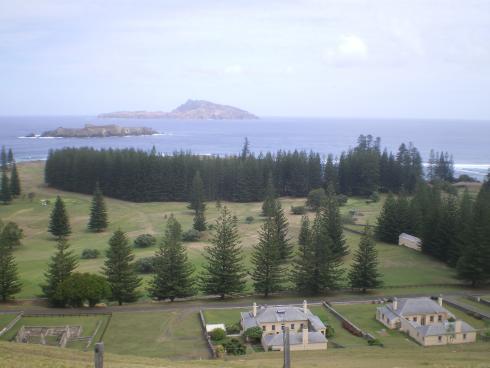 From Queen Elizabeth Lookout to Philip and Nepean Islands with Quality Row in Foeground